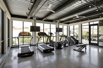 Cardio machines in gym